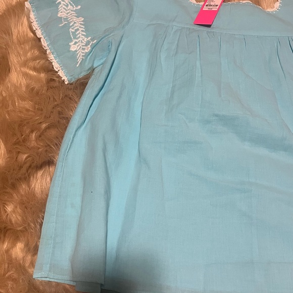 Lilly Pulitzer Tamryn | Blue Ibiza | Short Sleeve Blouse - Picture 5 of 7